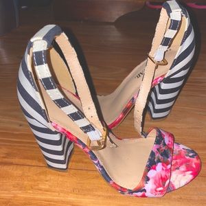 Justfab two patterned sandals for women.